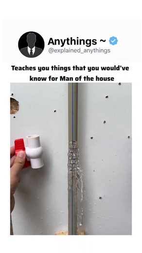 Anythings ~ on Instagram: "A video demonstrating a creative, "no-turn-off" method for installing a shut-off valve on a leaking or pressurized PVC pipe. This is a common DIY "life hack" for plumbing emergencies when the main water supply can't be easily shut off. Here is a short note on the technique shown: Emergency PVC Valve Installation The video demonstrates a clever workaround for installing a ball valve while water is still flowing. Instead of fighting the pressure, the person uses a flexib