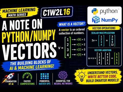 🚀 Python & NumPy Vectors Explained | Essential Math for Machine Learning (C1W2L16)