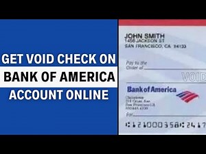 How to Get VOID Check Online Bank of America?