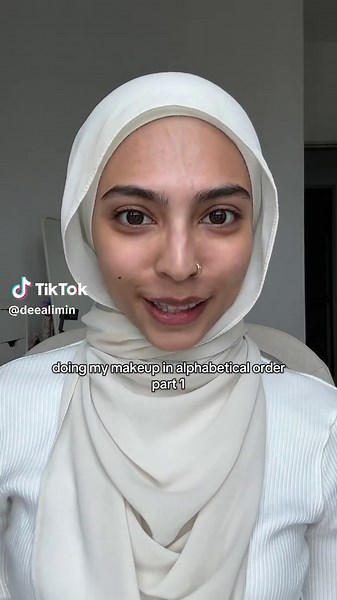 doing my makeup in alphabetical order part 1 !! #makeup #challenge #muslim #makeuptutorial #makeupchallenge