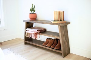 Rustic Entryway Table Solid Wood Modern Contemporary Furniture Industrial Side Table End Table Wooden Bedside Table Heavy Duty Sofa - Etsy