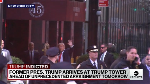 Former Pres. Trump arrives at Trump Tower ahead of Tuesday's arraignment, which "has got to be daunting in the extreme," says ABC News contributor Jeff Robbins. | ABC News Live