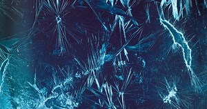 Abstract Fractal Ice Crystal Patterns in Blue and White