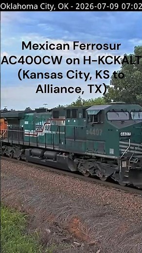 RARE! Ferrosur AC4400CW in the United States! - Oklahoma City Railcam #ferrosur #railcam #trains