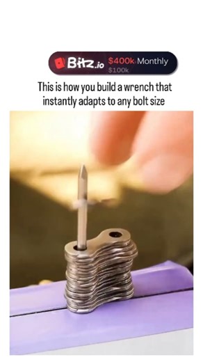 PixelMind_25 on Instagram: "The post features a short video tutorial on crafting an adjustable wrench from bicycle chain links stacked onto a screwdriver handle, enabling quick adaptation to various bolt sizes via the chain's interlocking gaps. Viewer reactions split between admiration for the low-cost ingenuity—evoking historical DIY tool innovations—and criticism for risks like bolt head stripping due to uneven pressure distribution under high torque. This concept echoes adjustable wrench desi