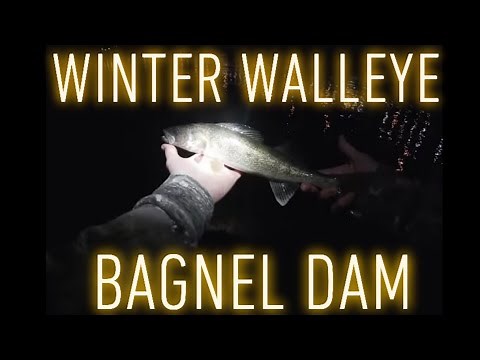 Winter Spillway Fishing for Walleye