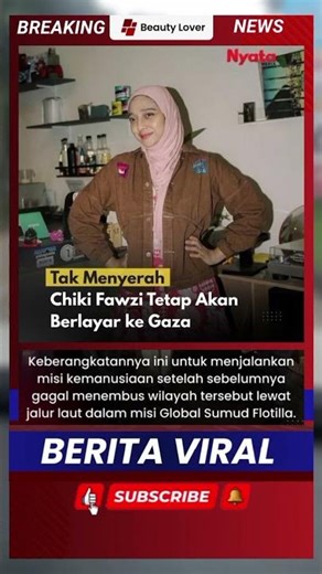 Chiki Fawzi Tetap Berlayar ke Gaza Meski Penuh Risiko! Aksi Kemanusiaan Ini Banjir Dukungan