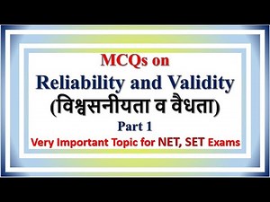 MCQs on Reliability and Validity Part 1