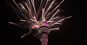 Watch: Auckland welcomes 2025, fireworks light up Sky Tower