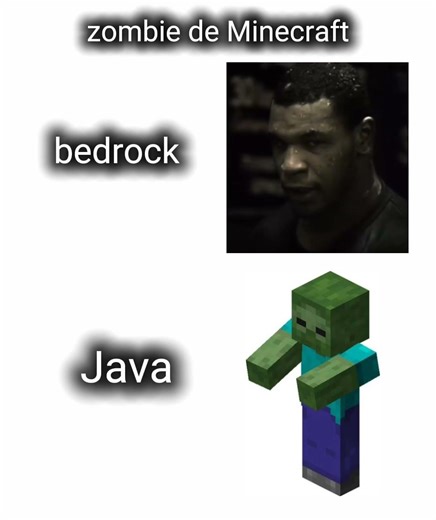 zombie de Minecraft Java vs bedrock #minecraft #suscriptores #yosoydelos7mil #memes