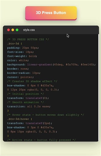 Create AMAZING 3D Animation Buttons with Simple HTML and CSS