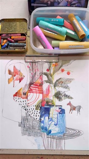 Paul Wang on Instagram: "Riding into the year of the fire horse and finishing up a demo painting I started last weekend during the art jam. We explored many textures through drawing and hatching. We were all surprised that simple hatching patterns when used creatively can really make a painting come alive! Sending everyone lots of prosperous lunar new year vibes as we countdown to the arrival of Spring festival! #watercolor #danielsmithwatercolors #painting #lunarnewyear2026 #watercolour"