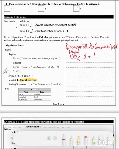 Exercice algorithme part 2 #programmation #bac_sc #algorithme #python #learnontiktok