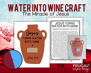 Jesus Turns Water Into Wine Story & Bible Wheel Craft for Kids, Wedding Feast in Cana Sunday School Craft, Miracles of Jesus John 2:1-11 - Etsy