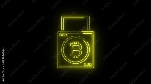 Protection Icon Animation with Glowing Lines on Black Background