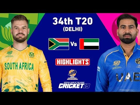 South Africa vs UAE 34th ICC T20 World Cup 2026 Match Highlights | SA Vs UAE Highlights