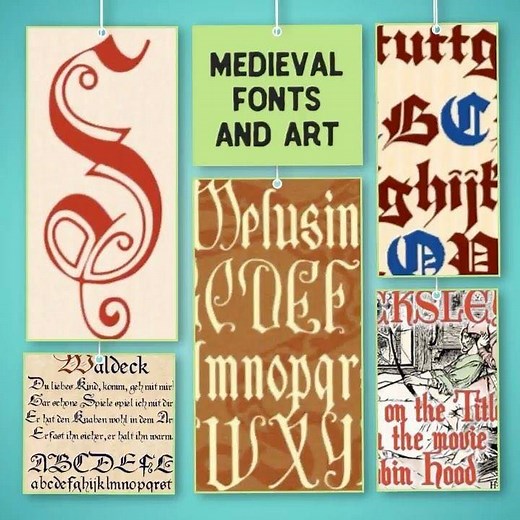 Our Medieval Fonts and Art package features a selection of fonts and...
