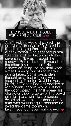 HE CHOSE A BANK ROBBER FOR HIS FINAL ROLE 🎬💔