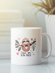 Sloth Love Mug | I Love You Slow Much | Cute Sloth Coffee Mug | Funny Love Mug | Valentine Gift for Couples - Etsy