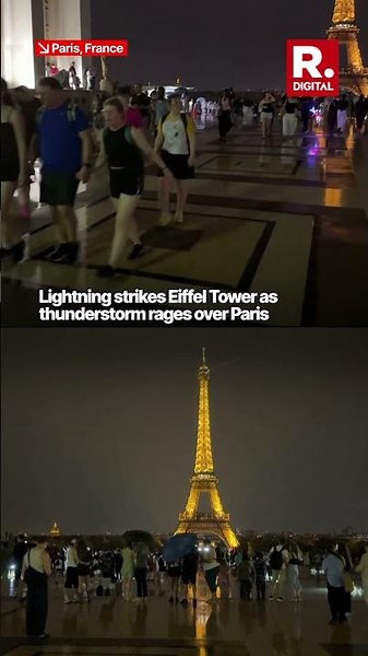 Paris Thunderstorm: Dramatic Video Captures Moment Lightning Strikes The Eiffel Tower