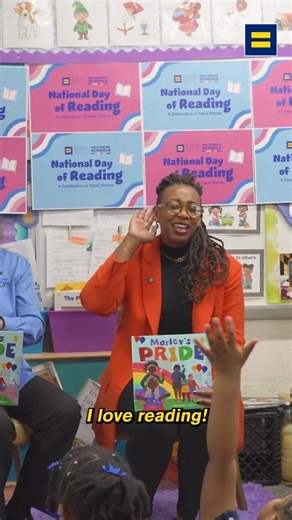 It’s #NationalDayOfReading! 🥹 Our kids deserve to feel seen, heard, and loved in stories. Have you taken the pledge to read inclusive stories today? Commit to supporting trans & nonbinary youth — on National Day of Reading and every day: hrc.im/ndorreg | Human Rights Campaign