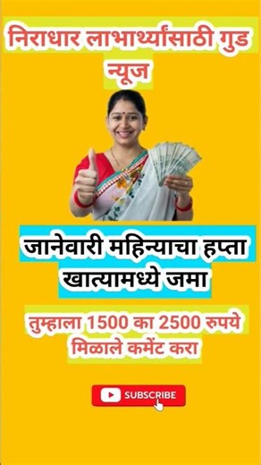जानेवारी महिन्याचा हप्ता खात्यामध्ये जमा निराधार योजना | Sanjay Gandhi niradhar Yojana