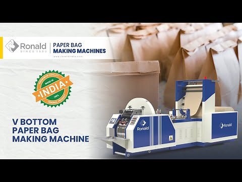 Fully Automatic Paper Bag Making Machine | V Bottom | Made In India | RONALD INDIA
