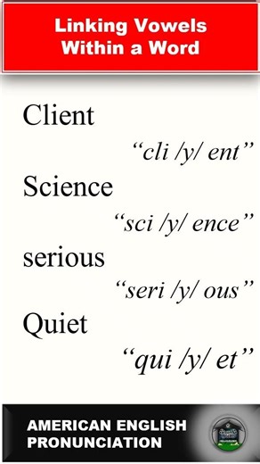 Linking Vowels Within a Word in American English Pronunciation #learnenglish #americanenglish