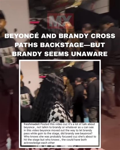 MusicXclusives on Instagram: "A new backstage clip by celebrity photographer @freshmadeit from the Brandy & Monica tour shows Beyoncé and Brandy in the same space—but it looks like Brandy didn’t even notice the global superstar. Beyoncé moves out the way to allow Brandy to make her way on stage #Beyonce #Brandy #BrandyandMonicaTour #FreshMadeIt #MusicXclusives"