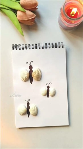 Seashell butterfly Craft idea #shorts #diy #seashellcraft #easycraft #viral #kidscraft #yt