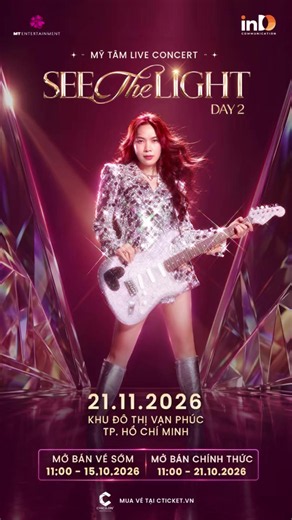 Mỹ Tâm Live Concert See The Light — Vé, Ngày Giờ & Kênh Bán (21.11.2026)