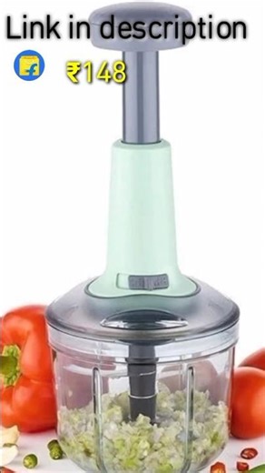Big Size Hand Push Vegetable Chopper | 1000ML Kitchen Food Cutter | 5 Stainless Steel Blades Manual