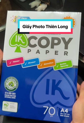 Giấy In A4 IK Copy 70gsm Thiên Long 📄 #thienmink1 #thienlong #giaya4 #giayin #photo #vanphongpham