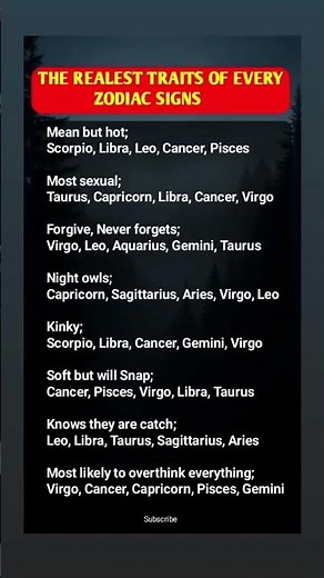 The Realst Traits Of Every Zodiac Signs #zodiacsigns #zodiac #zodiacsign #tarot #pisces