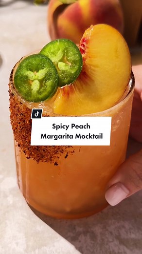 🍑Spicy Peach Margarita Mocktail🍑 Welcome back to PEACH WEEK! Everyday this week I will be sharing a new peach recipe! If you are looking for a way to use up all those fresh peaches, whip up this easy mocktail or cocktail. ✨INGREDIENTS✨ ▢1.5 oz non-alcoholic tequila* or regular tequila ▢1 oz lime juice ▢1 oz jalapeno simple syrup ▢2 tbsp peach puree ▢2-3 oz sparkling peach water ✨PEACH PUREE✨ ▢1 large peach ▢1 tbsp powdered Swerve ✨JALAPENO SIMPLE SYRUP✨ ▢1 cup water ▢1 cup allulose* or sugar ▢