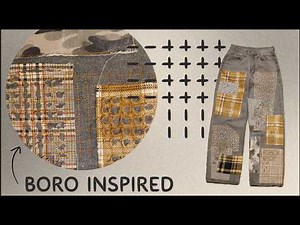 Full Guide: Patchwork jeans with machine sewing, glue, and dremel texture