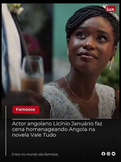 Actor angolano Licínio Januário homenageia Angola durante cena da novela Vale Tudo
