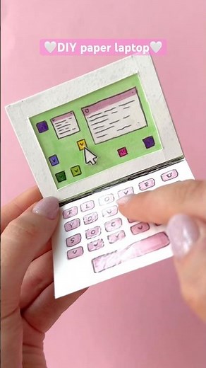 How to make mini paper laptop🤍