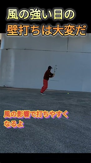 風がつよい日の壁打ちのコツ #テニス #tennis #壁打ち #ぼっち