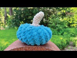 Large Bernat Felted Yarn Crochet Pumpkin