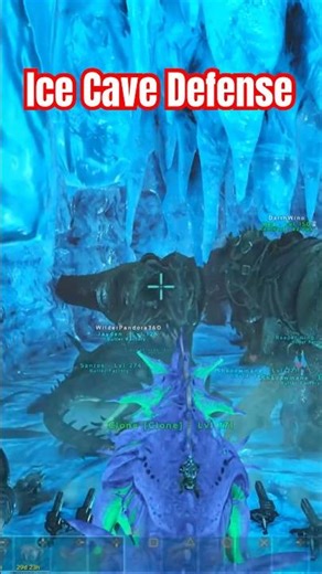 Ark Survival Evolved Ice Cave Defense. #ark #gaming #ps5 #shorts #arksurvivalevolved