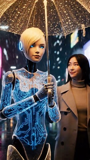 How This Robot Sees Beauty in the Rain 🌧️✨ #FutureBots #RobotCompanion