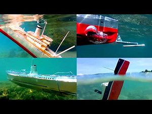 Shipwreck, sinking of cardboard ships due to attacks by model submarines