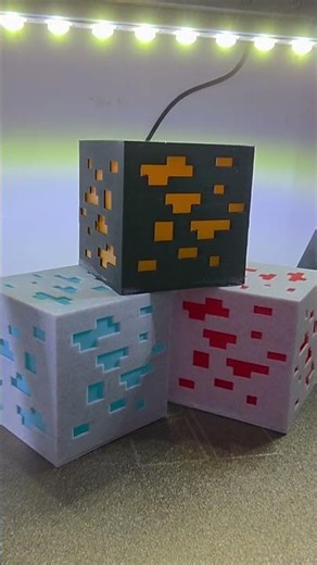 Pixel Ore Lamp | 3D Printed Gaming Block Light3dprinting #3dprinted #geekgift #minecraftinspired