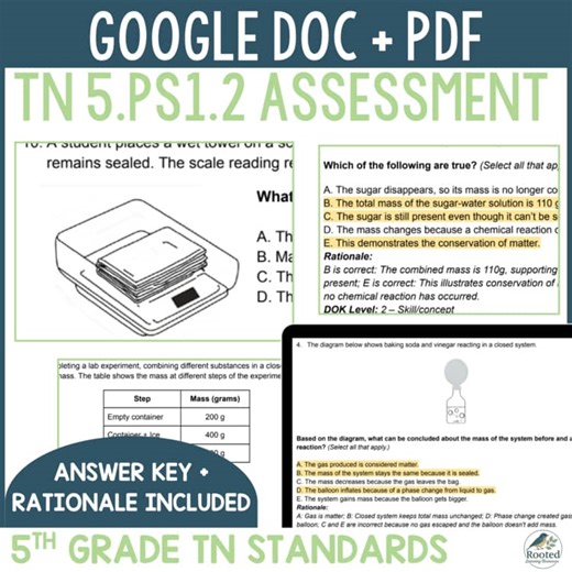 5.PS1.2 Science Assessment – Conservation of Matter | TN Standards