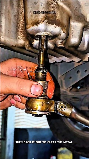 How to Fix a Stripped Oil Drain Plug#shorts #satisfying #repair #restoration #mechanic #technique