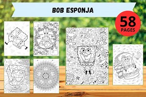 Spongebob Squarepants Coloring Book – 58 Pages of Undersea Fun - Etsy