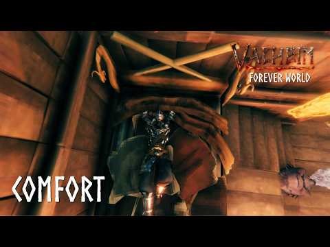 Increasing Comfort & Crafting the Wolf Cape | Valheim Forever World Ep. 34