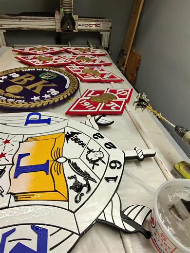 Nothing more enjoyable than working on big Custom Wood projects for Kappa Alpha Psi, Omega Psi Phi and Sigma Gamma Rho.