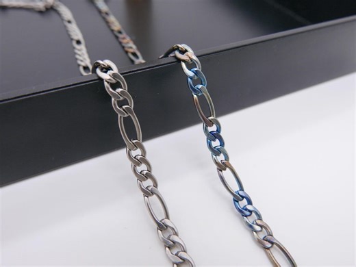 4.5mm Rainbow Anodized Titanium Figaro Chain Necklace - Etsy